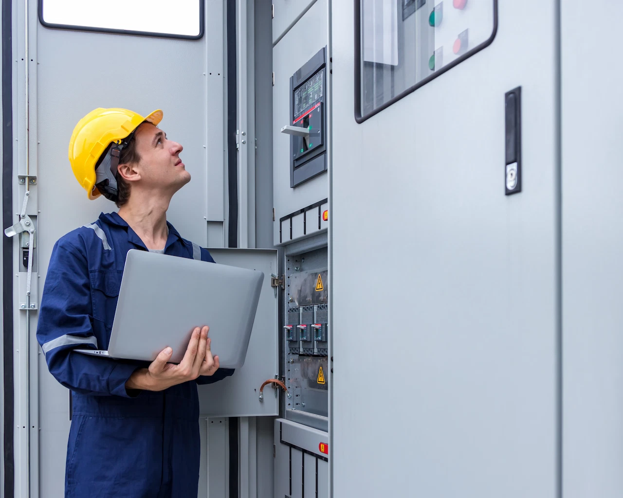 electrical engineer working in control room