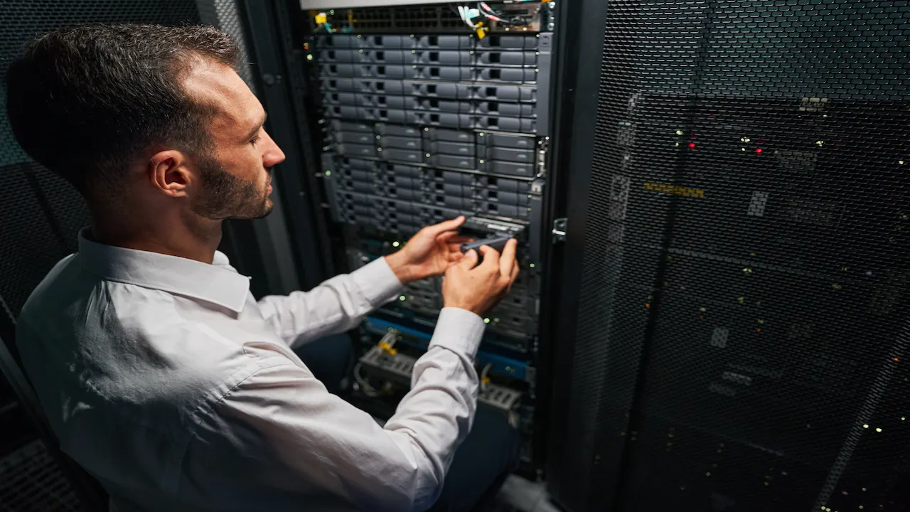 system administrator controlling operational server